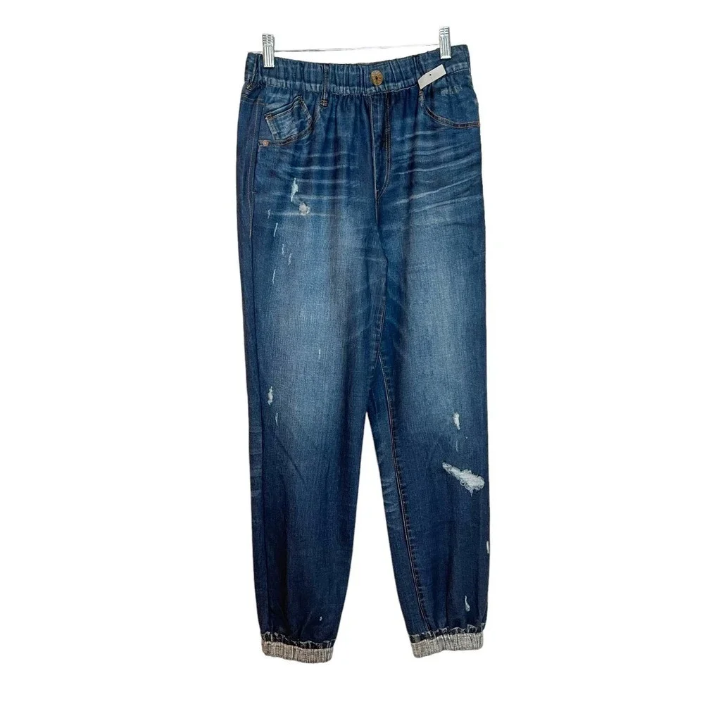 Wit & Wisdom High Waist French Terry Pants Blev-Blue Vintage Women's Size S NWT - Picture 6 of 12